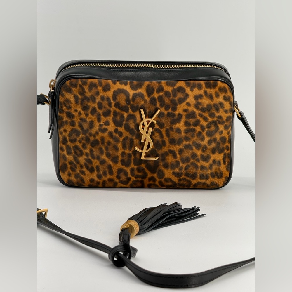 Saint Laurent Leopard Print Lou Camera Crossbody Bag - Picture 1 of 16